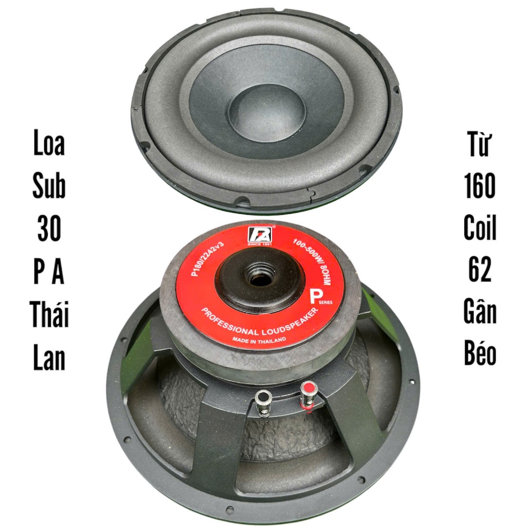 loa sub 30 P.A nhập thái lan từ 160 coil 62 - khung nhôm đúc - sub hơi - sub điện - giá 1 loa