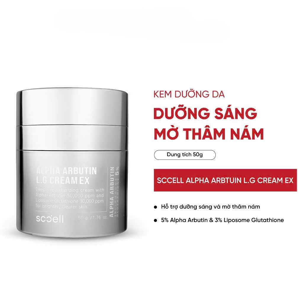 Kem Dưỡng Sáng Và Đều Màu Da SCCELL Alpha Arbutin L.G Cream 50g