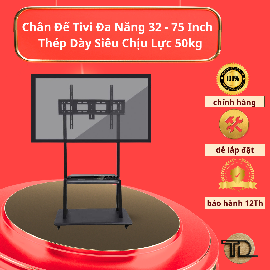 Giá Treo Tivi E2500 (55 - 100 Inch) - Khung Treo Sát Tường Siêu Chắc Chắn, Chịu Lực 50kg