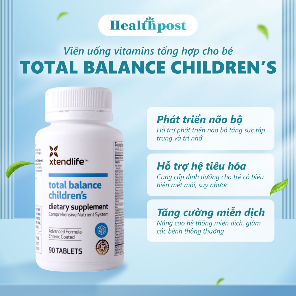 Viên uống vitamins tổng hợp cho bé Xtend-Life Total Balance Children’s giúp sáng mắt, tăng tập trung