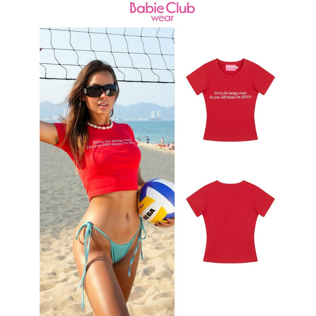 BABIE CLUB | ÁO THUN NỮ BABY TEE ĐỎ - BABIE TEE "I AM SEXY"