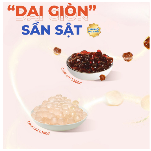 Trân châu giòn ăn liền 3Q Chia 500gam dùng thử (Trắng, đen, măng cụt, mãng cầu, dâu..)