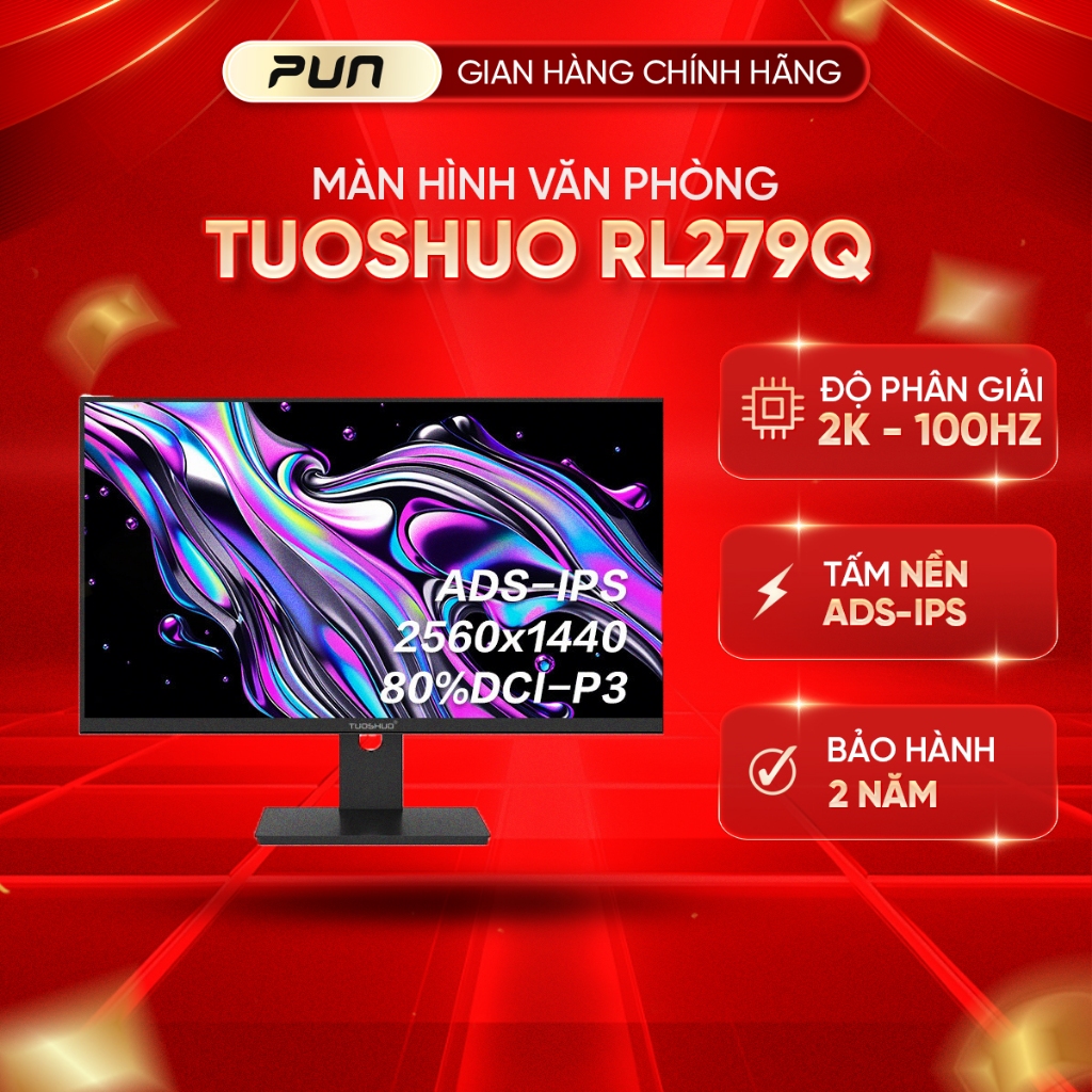 Màn Hình Tuoshuo RL278Q 27 Inch 2K IPS 100Hz – 400nit, DCI-P3 95%, Viền Mỏng 3 cạnh | BigBuy360 - bigbuy360.vn