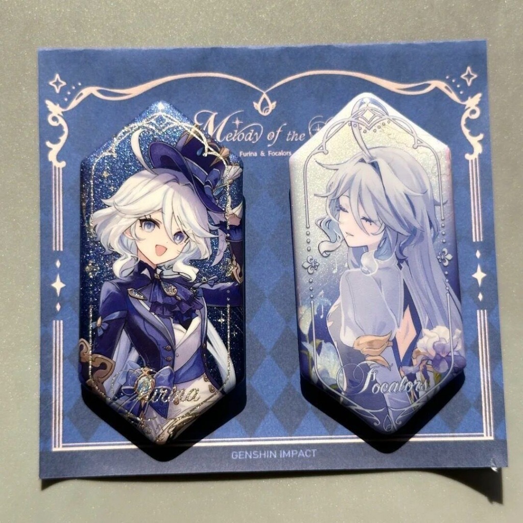 Badge Genshin Impact Furina & Focalors phong cách lấp lánh huy hiệu anime xinh xắn