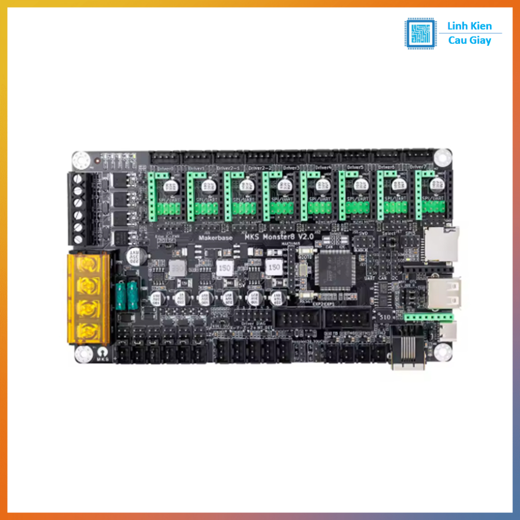 Makerbase MKS Monster8 V2 – Mainboard máy in 3D 32-bit hiệu năng cao