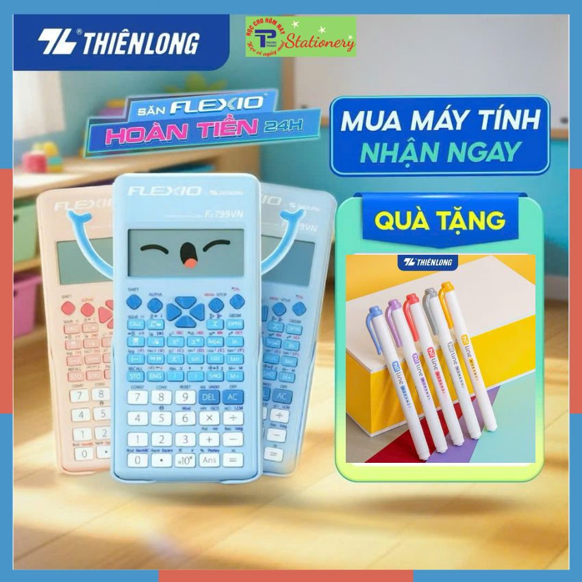 Máy tính Thiên Long Flexio Fx799VN phiên bản 2025 với 546 Tính Năng - Được Mang Vào Phòng Thi