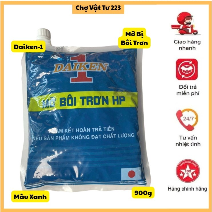 🎁Mỡ HP Daiken 1kg - Màu xanh dương, chịu nhiệt 270 độ C