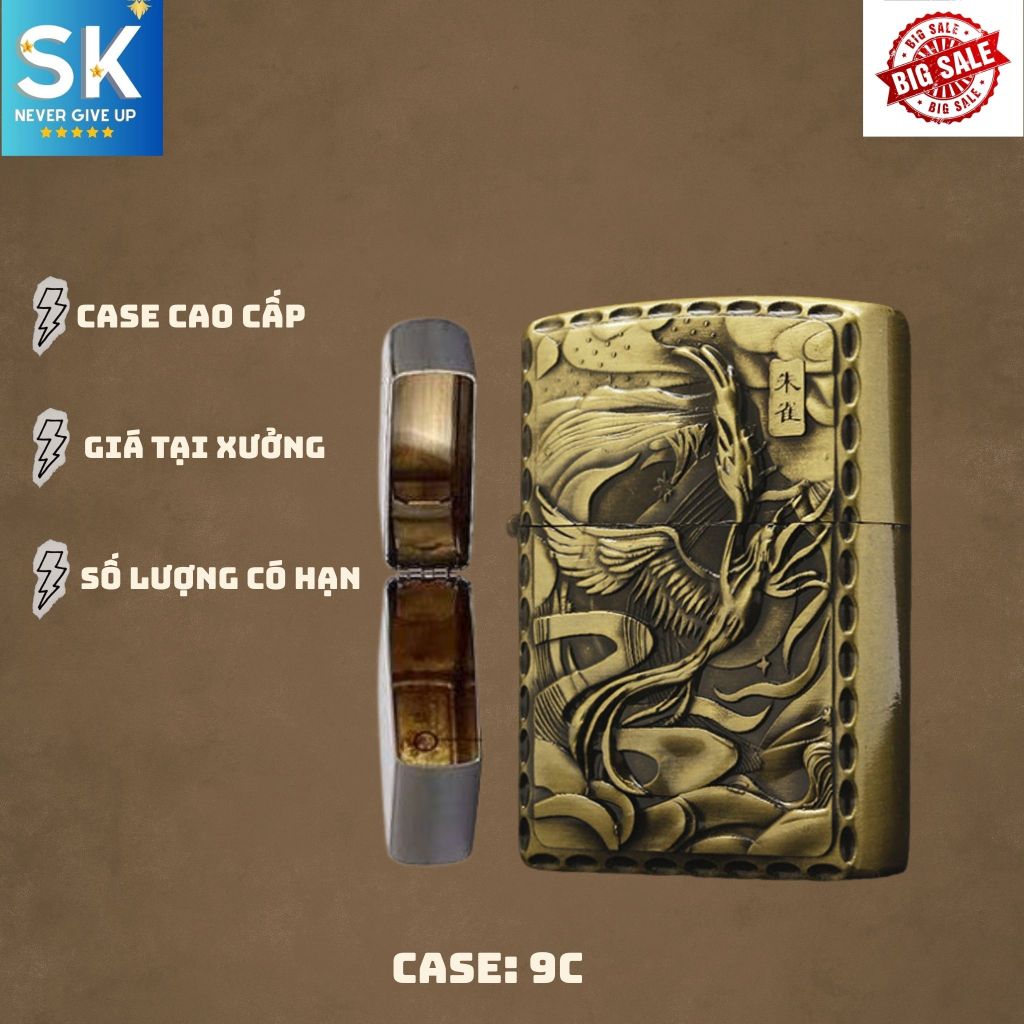Case Hình Rồng phù điêu (L-09C) Chất liệu đồng bạch (Không bao gồm nhiên liệu)