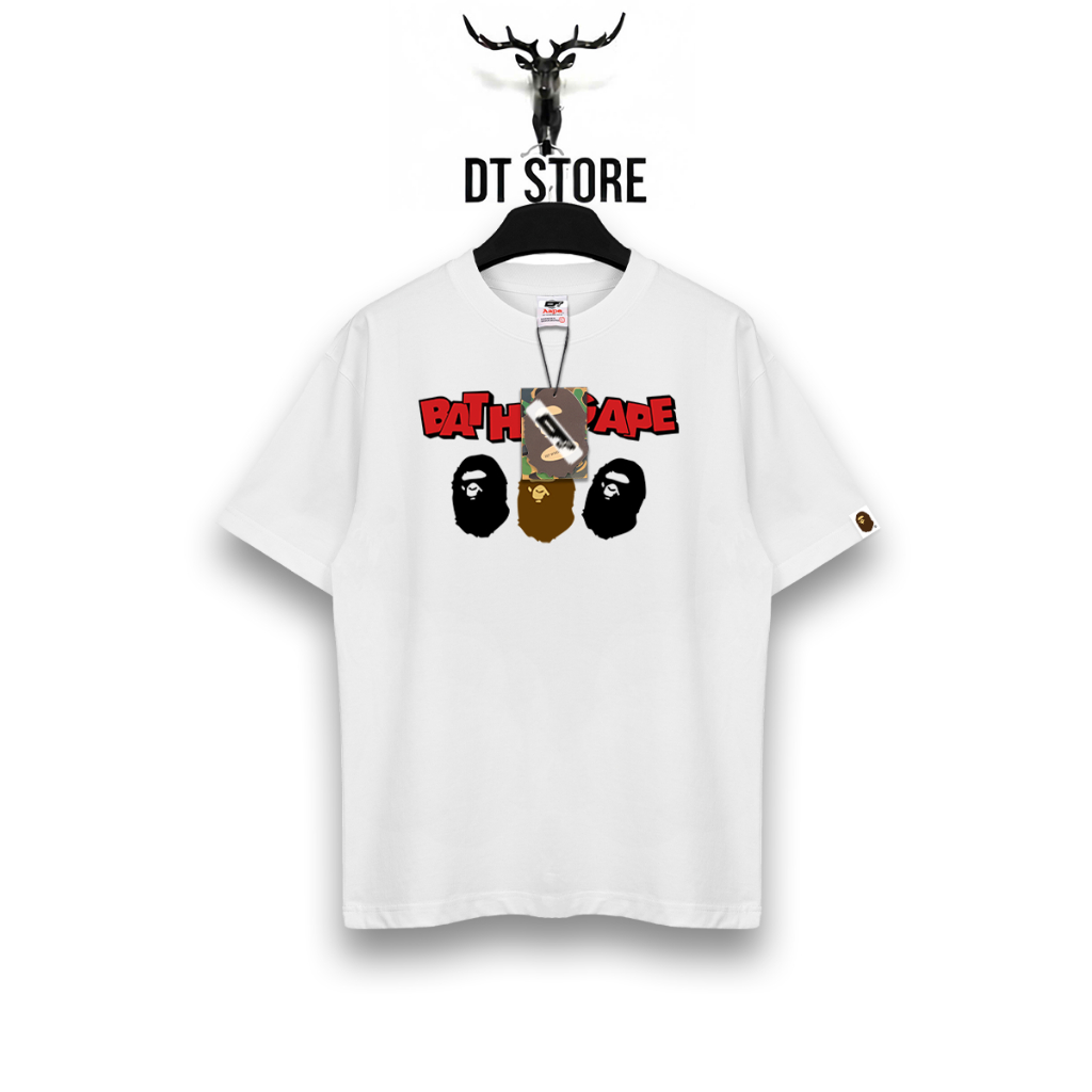 ÁO THUN BAPE 3 BAPE HEAD COTTON CAO CẤP FORM RỘNG - DT STORE - BAPE016