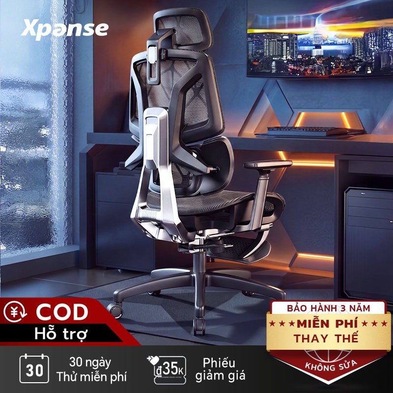 Ghế công thái học Xpanse X999 ghế gaming ghế xoay văn phòng ghế làm việc Bảo hành 3 năm