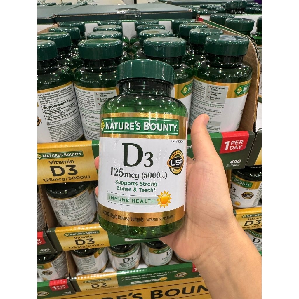 VIÊN UỐNG BỔ SUNG VITAMIN D3 NATURE’S BOUNTY VITAMIN D3 125 MCG 5000IU