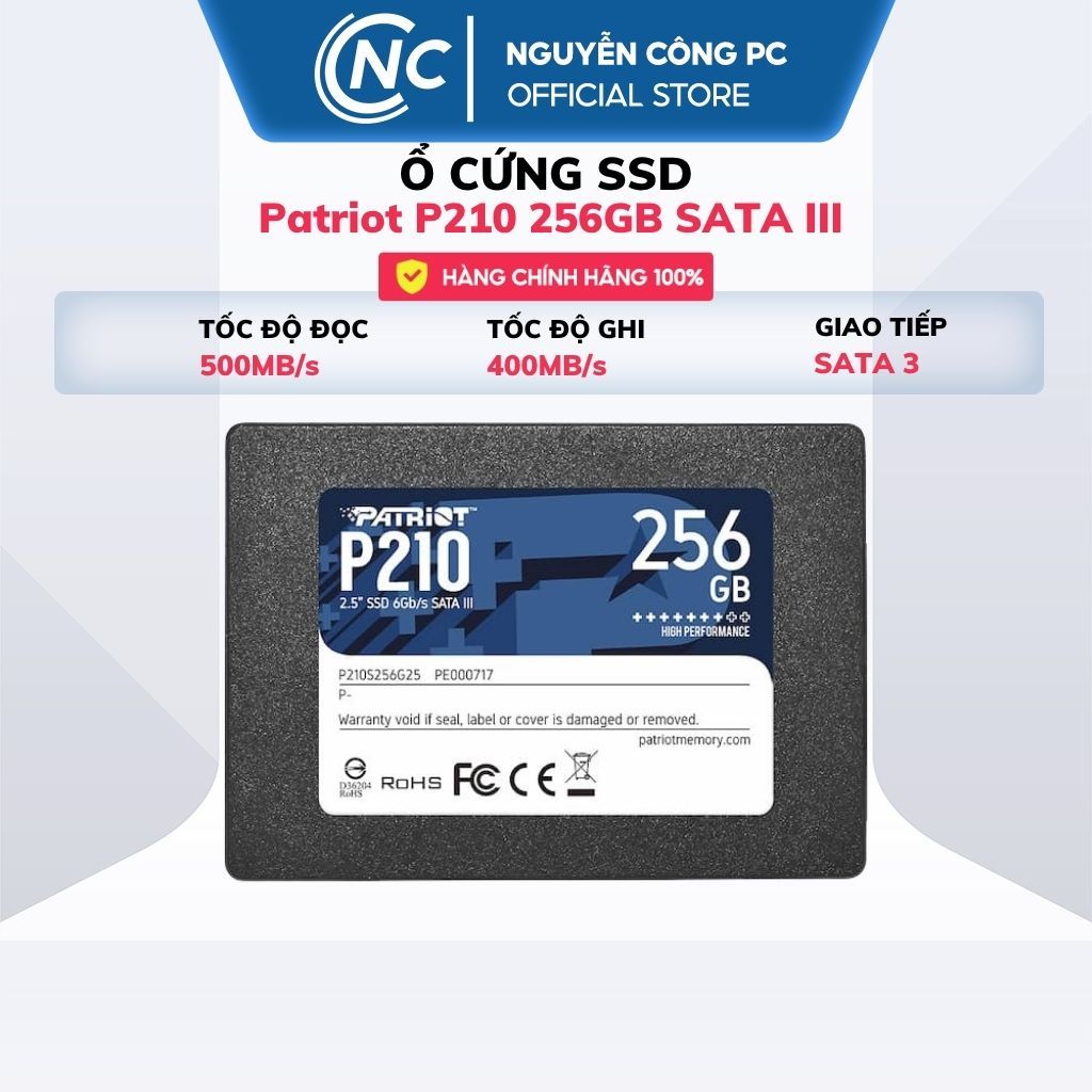 Ổ cứng SSD Patriot P210 256GB SATA III - BH 36 tháng