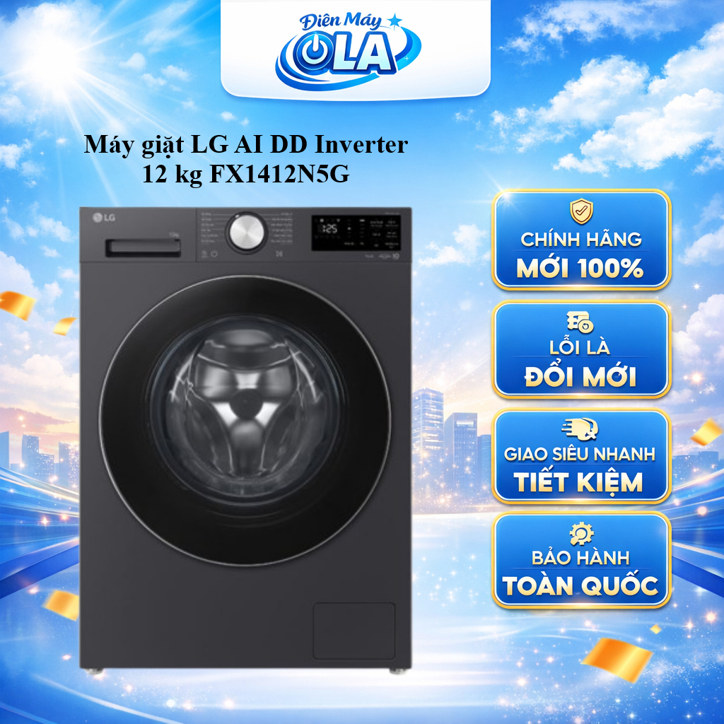 (TOÀN QUỐC) - FX1412N5G - Máy giặt LG AI DD Inverter 12 kg FX1412N5G