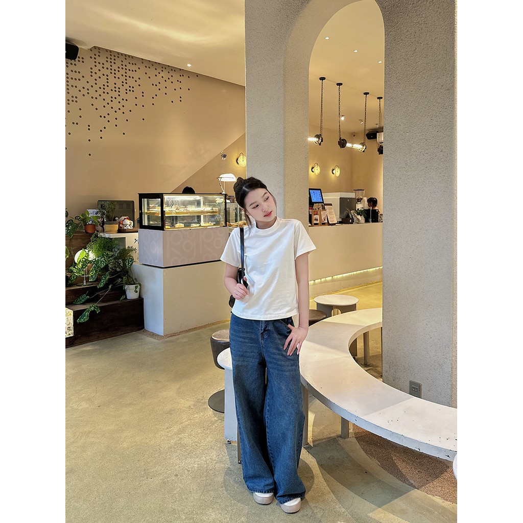 Áo trơn vải premium cotton nhiều màu form fit tay ngắn co dãn 2 chiều | BigBuy360 - bigbuy360.vn