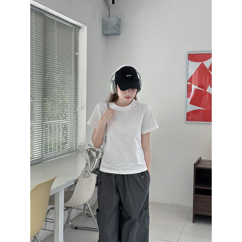 Áo trơn vải premium cotton nhiều màu form fit tay ngắn co dãn 2 chiều | BigBuy360 - bigbuy360.vn