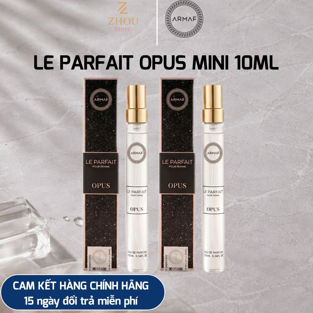 Nước Hoa Mini Le Parfait Opus Armaf 10ml – Hương Nữ Tính Thanh Lịch, Ngọt Nhẹ Dễ Dùng, Nhỏ Gọn Tiện 