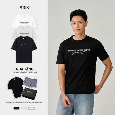 Áo Phông Nam KRIK Form Regular Thiết Kế In Vuốt Mực Trẻ Trung Năng Động AP1475