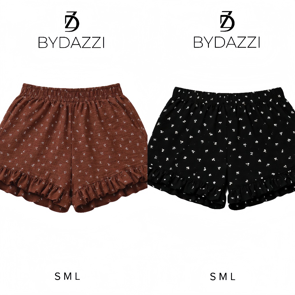 [MỞ BÁN] Quần đùi lưng chun hoa nhí viền bèo DAZZI women Q014 | BigBuy360 - bigbuy360.vn