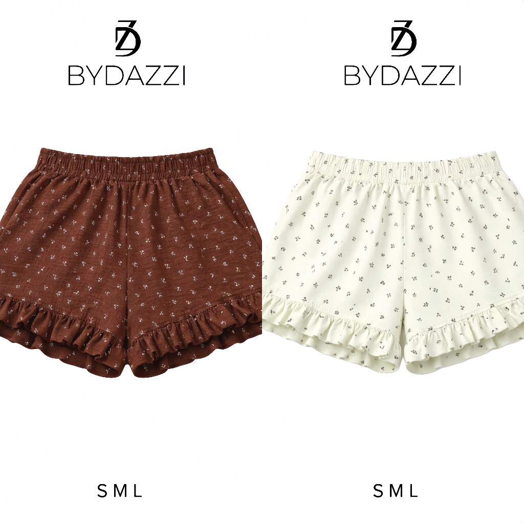 [MỞ BÁN] Quần đùi lưng chun hoa nhí viền bèo DAZZI women Q014 | BigBuy360 - bigbuy360.vn