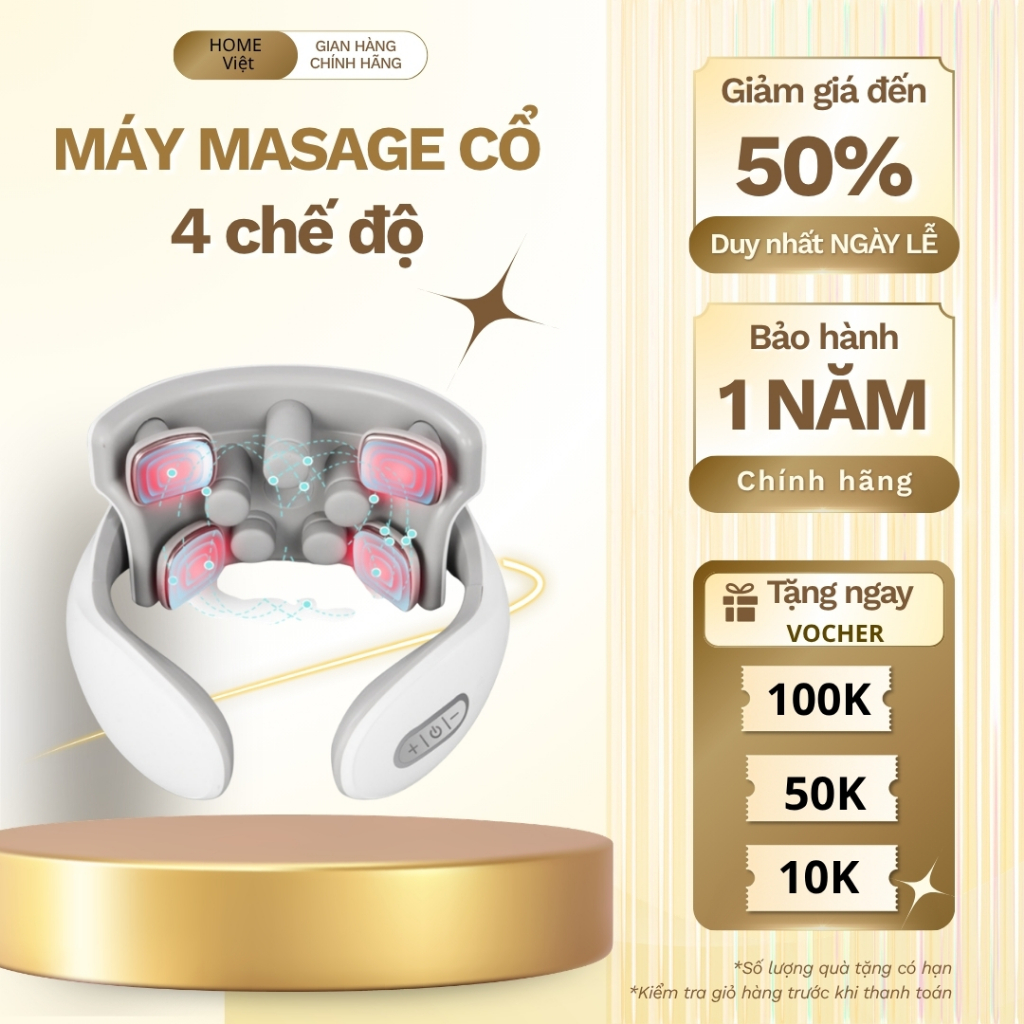 Máy Massage Cổ Vai Gáy JT88, Mát Xa Xung Điện Cùng 5 Đầu Rung, Làm Giảm Nhức Mỏi