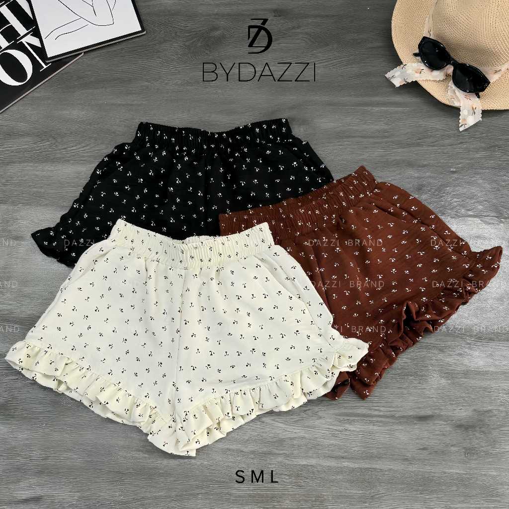 [MỞ BÁN] Quần đùi lưng chun hoa nhí viền bèo DAZZI women Q014 | BigBuy360 - bigbuy360.vn