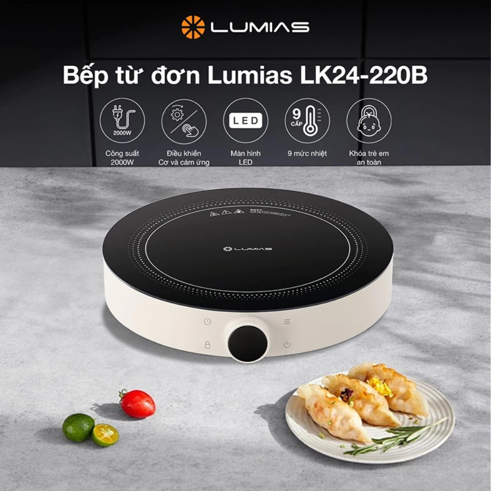 Bếp từ đơn Lumias LK24-220B 2000W, đường kính 26cm - Bảo hành 3 tháng
