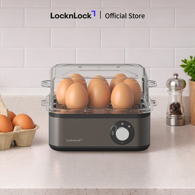 Máy hấp trứng đa năng LocknLock Multi egg cooker EJE223GRY 3 mức nấu trứng - Màu xám