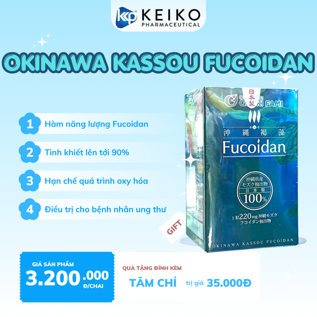 Okinawa Kassou Fucoidan chiết xuất từ tảo Mozuku (Okinawa), Nhật Bản