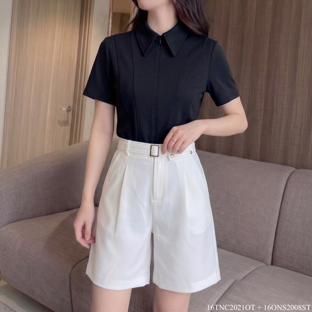Áo Thun Nữ 𝐂𝐂𝐇𝐀𝐓 Dáng Ôm Herila Khóa Kéo Giọt Lệ Chất Liệu Mềm Mát 16TNC2021OT | BigBuy360 - bigbuy360.vn