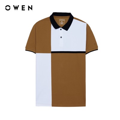 Owen - Áo polo Body Fit APV262006 màu Nâu chất liệu CVC Spandex