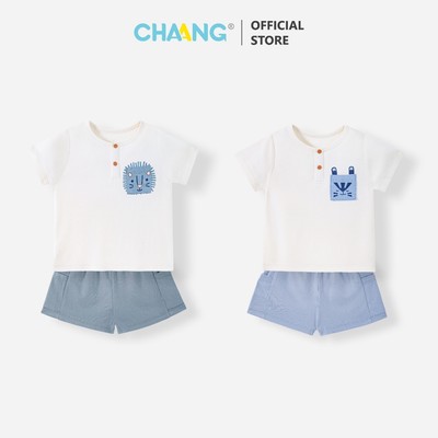 [CHAANG 12M-7Y] Bộ cộc cổ trụ Wild cho bé trai