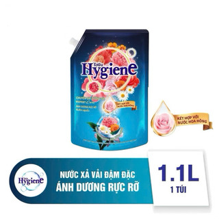 Nước xả vải đậm đặc Hygiene thơm lâu bền hương túi 1.1L - Xanh