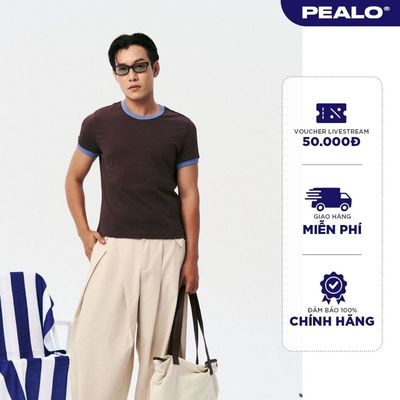 Áo ringer tee phối màu PEALO áo thun nam bo viền form slimback crop nhẹ kháng khuẩn thấm hút mồ hôi