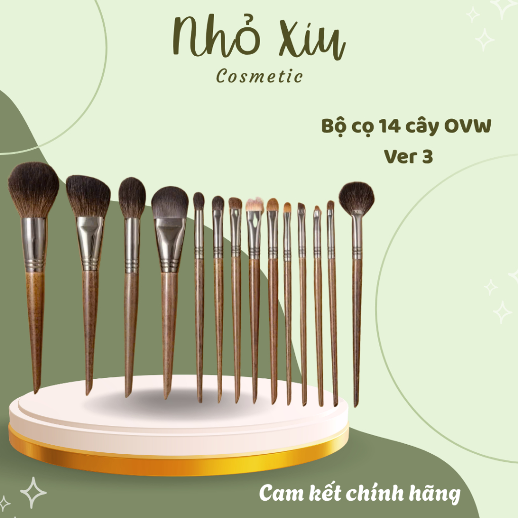 Bộ Cọ Trang Điểm OVW 14 Cây Lông Tự Nhiên Mềm Mại Bộ Cọ Makeup Cá Nhân Chuyên Nghiệp NHOXIUXIU