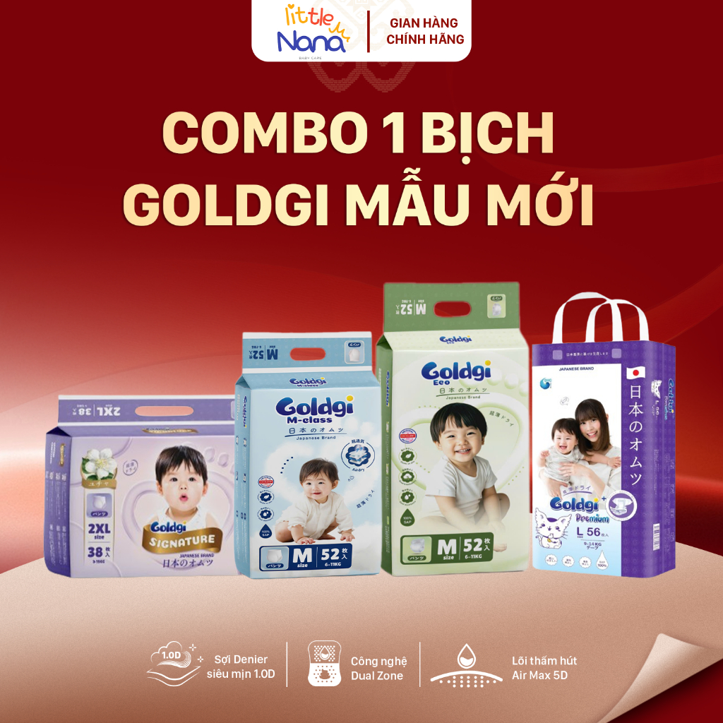 [SIÊU RẺ] Tã Bỉm Goldgi Eco, Goldgi Signature, Goldgi Premium, Goldgi M-Class Chính Hãng Đủ Size