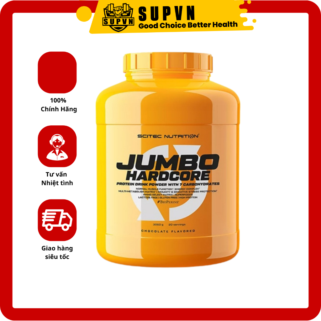 Scitec Nutrition Jumbo Hardcore – Mass Gainer Cao Năng Lượng | Hàng Chính Hãng