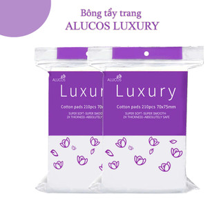 Bông Tẩy Trang Alucos Luxury Mềm Mịn Giúp Làm Sạch Da Size 210 Miếng