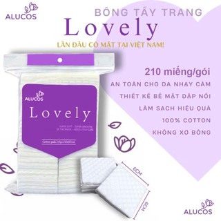Bông Tẩy Trang Alucos Luxury Mềm Mịn Giúp Làm Sạch Da Size 210 Miếng