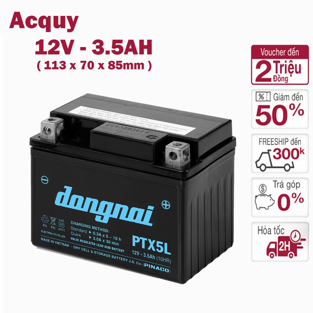 Bình Ắc Quy ( Acquy ) Xe Máy 12V 3.5AH | Thay Thế Bình Xe Máy Cũ | Loa kéo di động | Xe điện