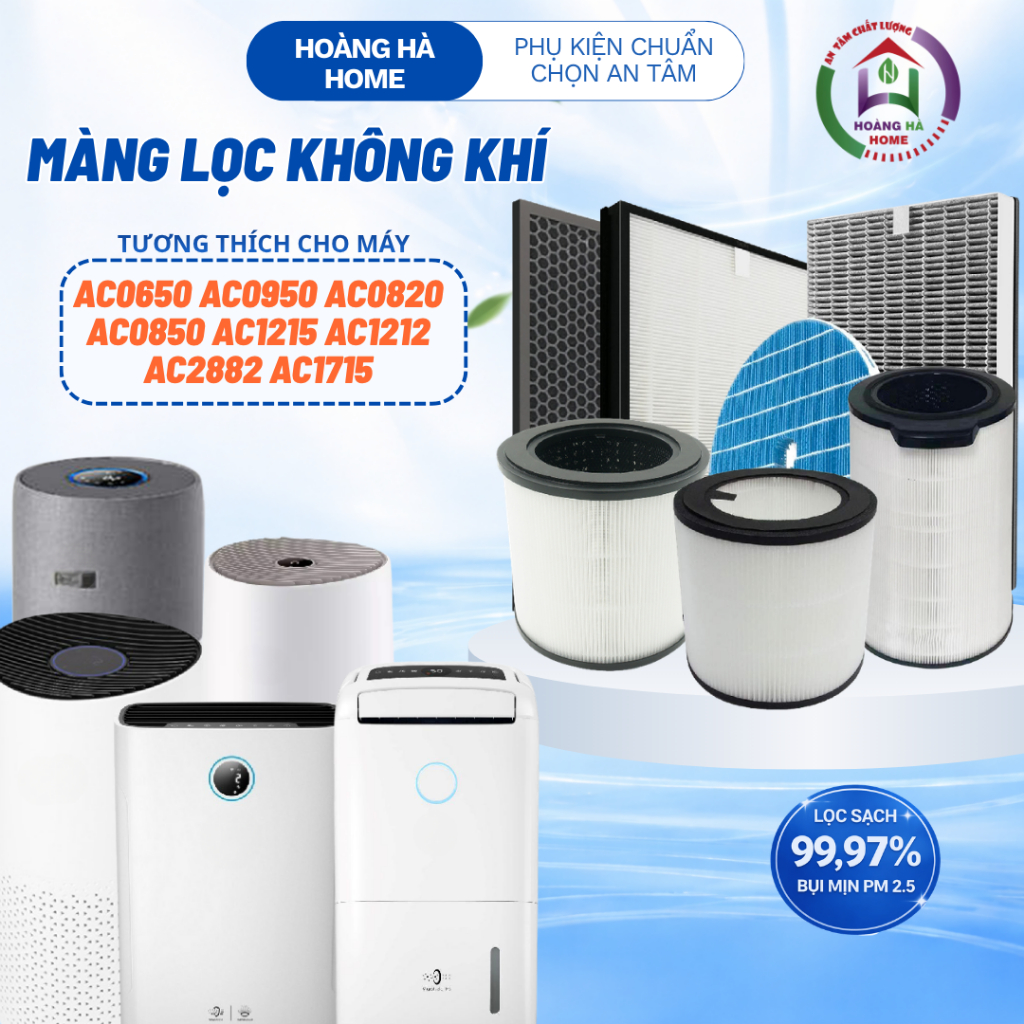 Lõi lọc không khí tương thích cho máy lọc không khí AC0650 AC0950 AC0820 AC0850 AC1215 AC1212 AC2882