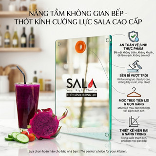Thớt kính cường lực sala siêu bền kháng khuẩn dễ lau rửa an toàn thực phẩm