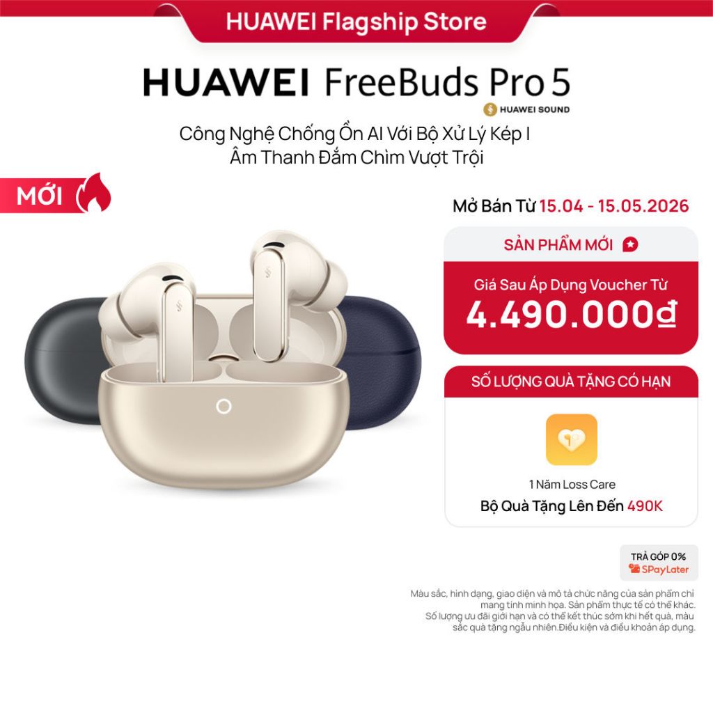 [NEW] Tai Nghe HUAWEI FreeBuds Pro 5 | Công Nghệ Chống Ồn AI Với Bộ Xử Lý Kép | Âm Thanh Đắm Chìm Vượt Trội | BigBuy360 - bigbuy360.vn