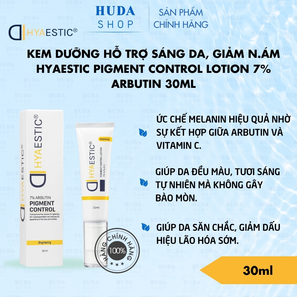 Kem dưỡng hỗ trợ sáng da, giảm n.ám Hyaestic Pigment Control Lotion 7% Arbutin 30ml