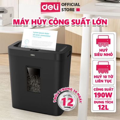 Máy Hủy Tài Liệu Deli Cao Cấp, Máy Băm Giấy Card CD Bảo Mật Thông Tin Tài Liệu Giấy Tờ Cho Văn Phòng Nhà Trường