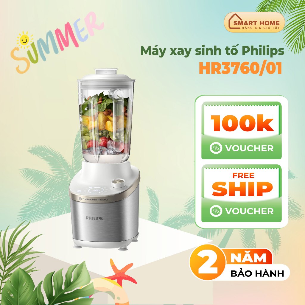 Máy xay sinh tố Philips HR3760/01 ProBlend Ultra Xay tốc độ cao, công suất 1500W , bảo hành 2 năm