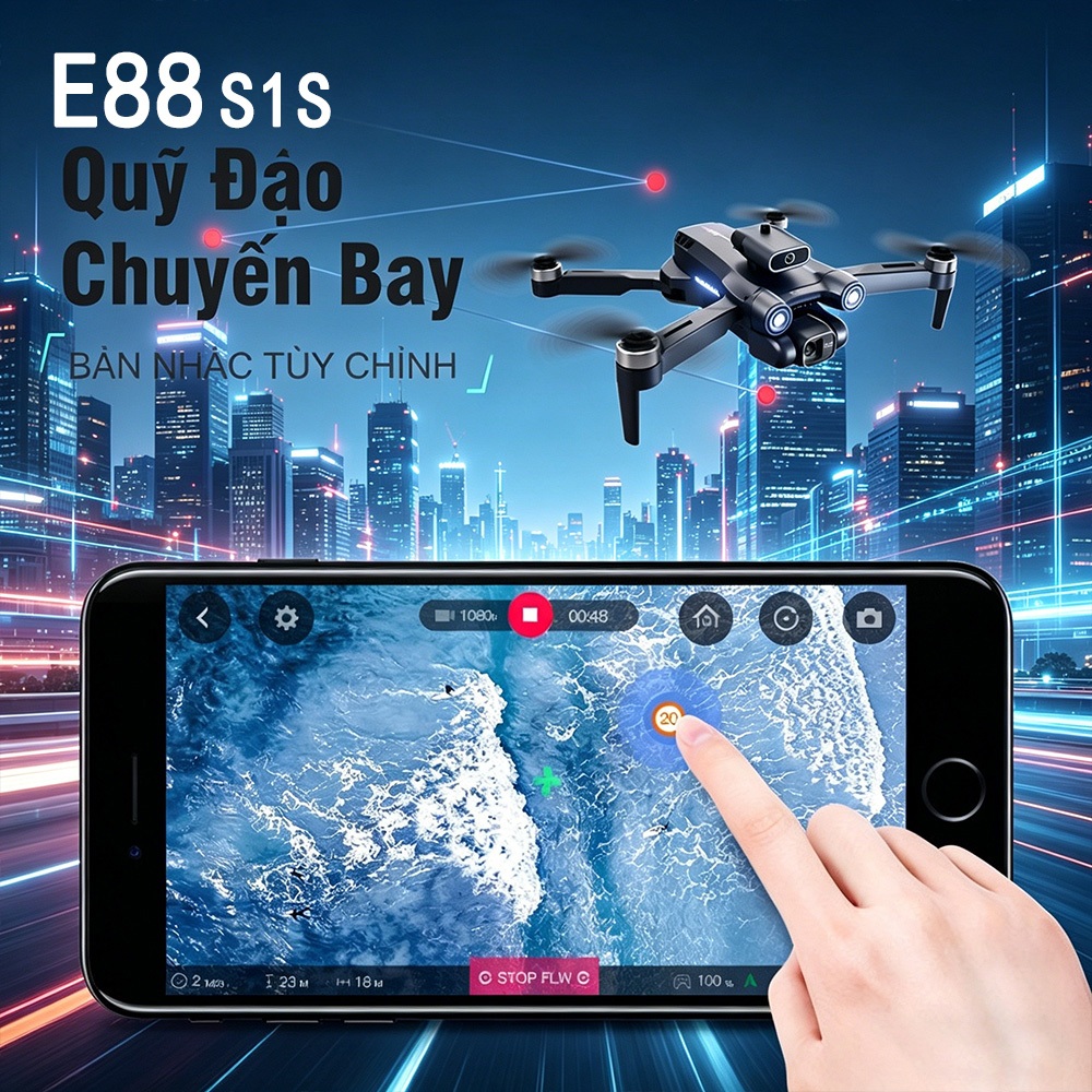 Flycam E88 S1S Chính Hãng – Camera Kép 4K Chống Rung, Động Cơ Brushless Bền Bỉ, Cảm Biến Tránh Vật Cản | BigBuy360 - bigbuy360.vn