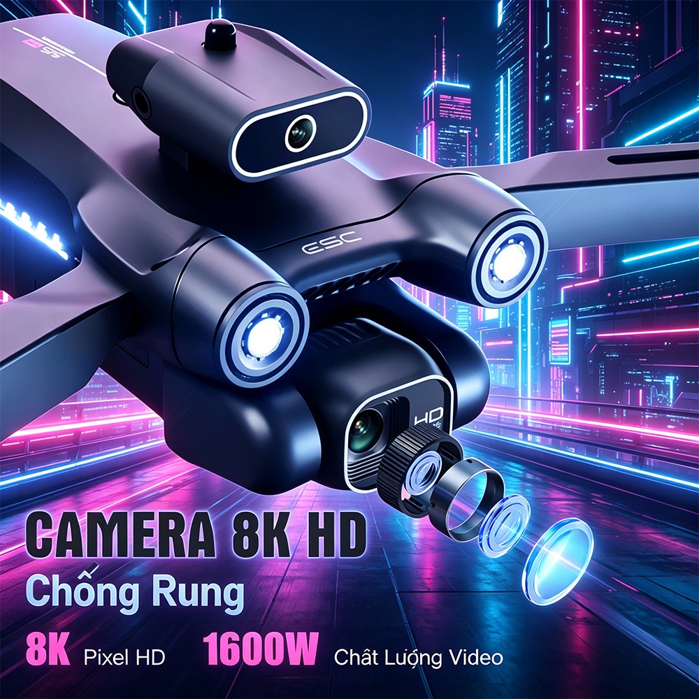 Flycam E88 S1S Chính Hãng – Camera Kép 4K Chống Rung, Động Cơ Brushless Bền Bỉ, Cảm Biến Tránh Vật Cản | BigBuy360 - bigbuy360.vn