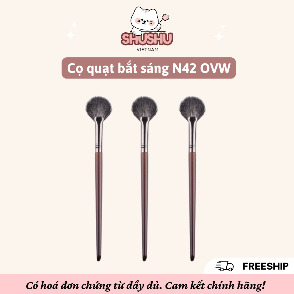[OVW] Cọ trang điểm N42 hình quạt bắt sáng SHUSHU VIETNAM