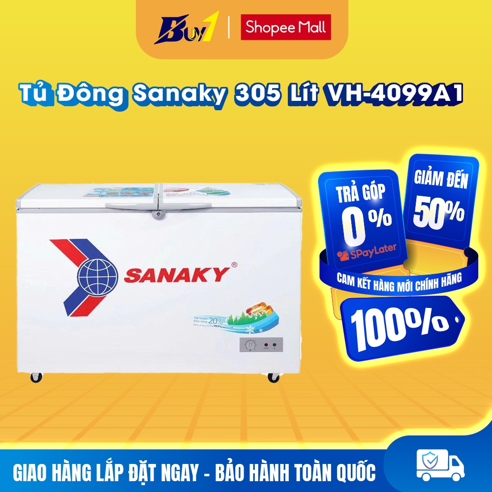 VH-4099A1 - Tủ Đông Sanaky 305 Lít VH-4099A1 - 1 Ngăn Đông - Dàn Đồng - Bảo Hành Chính Hãng