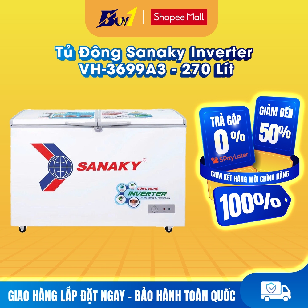 VH-3699A3 - Tủ Đông Sanaky Inverter VH-3699A3 270 Lít - Hàng Chính Hãng